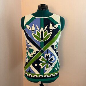 Talbots Misses Large Print Sleeveless Top